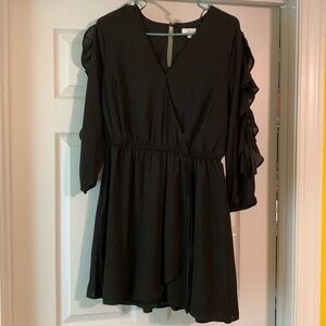 Long sleeve with ruffles black dress by Candies.